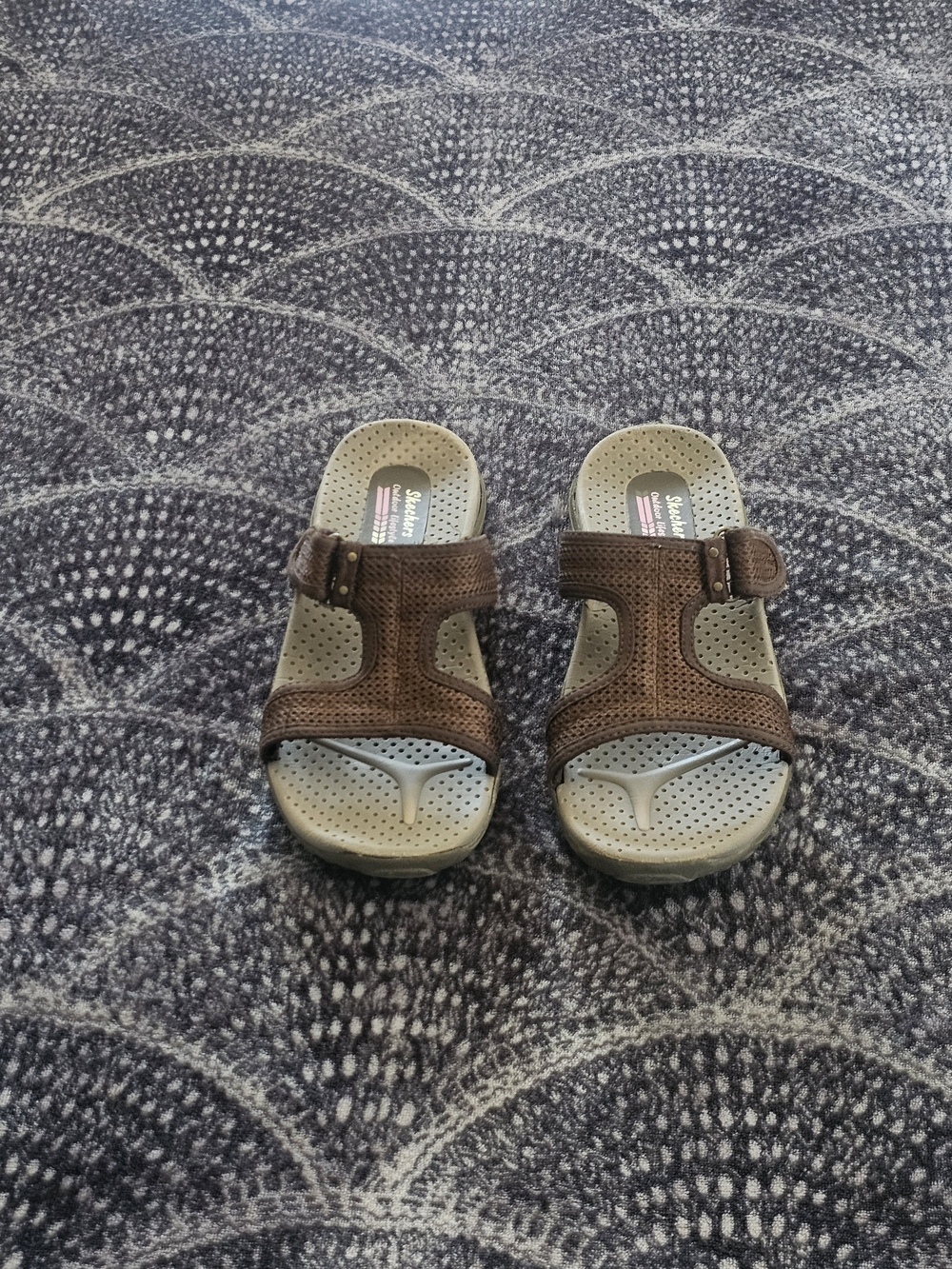 Skechers Brown Adjustable Slide Sandals Size 7.0 - Picture 5 of 5